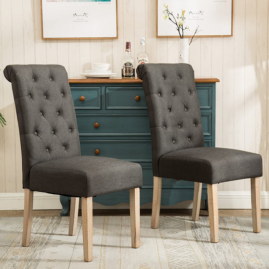 Charcoal Tufted Dining Chairs ShipItFurniture