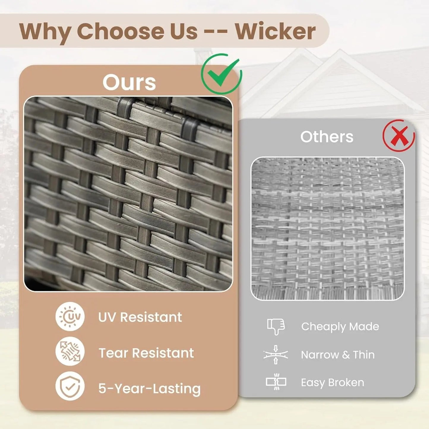 Stylish Outdoor Wicker Furniture Set with Comfortable Seating-2