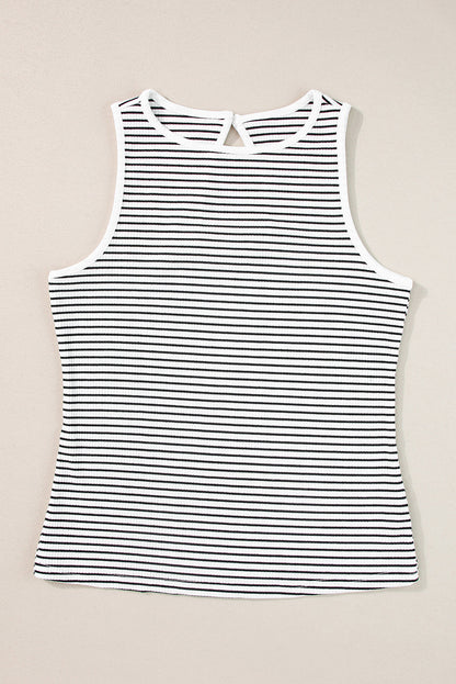 Bethany Striped Knit Sleeveless Tank