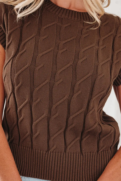 Lyrajira Texture Short Sleeve Sweater