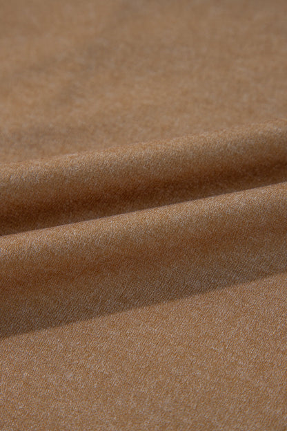 Khaki Striped Checkered Mixed Print Chest Pocket Casual Plus Size Top