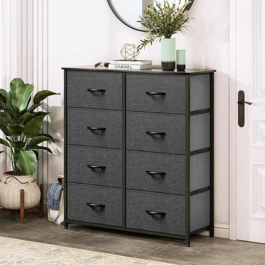 Dresser for Bedroom, Tall Dresser, Fabric Dresser with 8 Drawers, Double Dresser, Chest of Drawers for Closet, Living Room ShipItFurniture