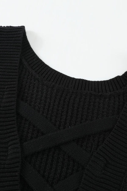 Amelia Back Hollow Out Sweater