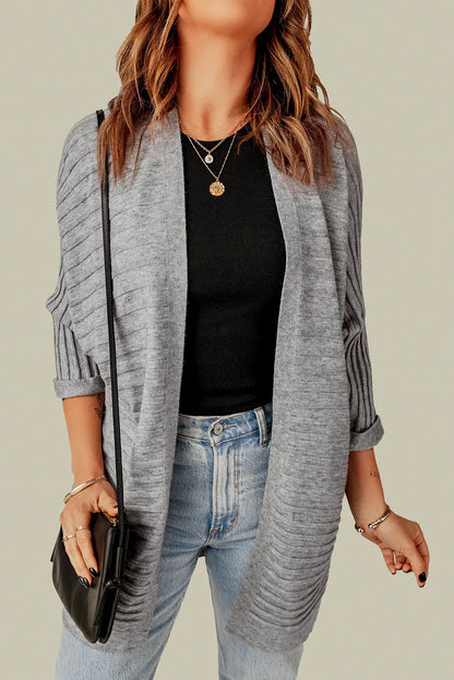 Lolatara Open Front Knit Cardigan