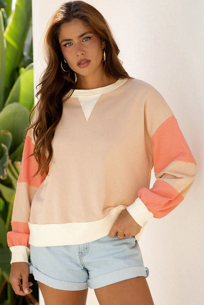 Jolene Block Textured Patchwork Pullover