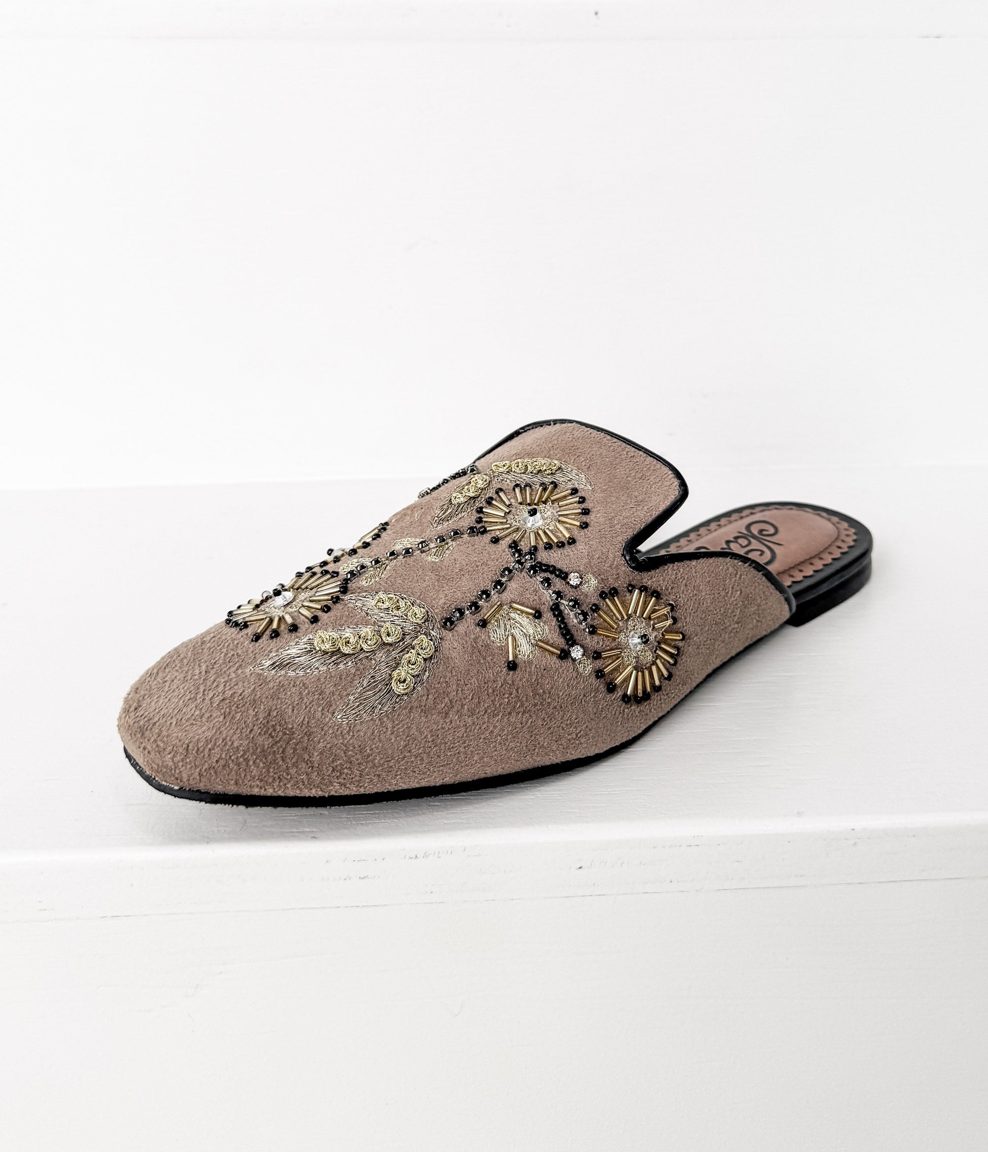 Floral Island Flats in Taupe Naughty Monkey