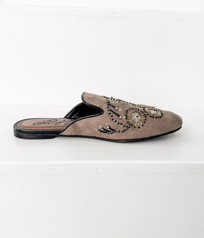 Floral Island Flats in Taupe Naughty Monkey
