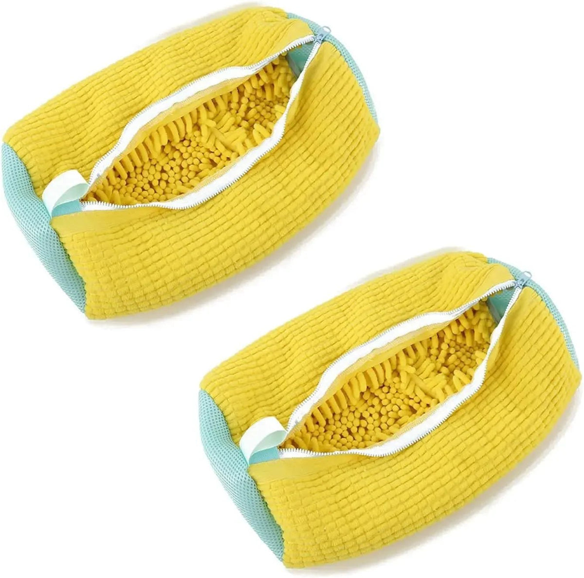 Fluffy Fiber Shoe Washing Bag 360° Surround Cleaning Reusable Durable Machine-Washable Laundry Bag with Zipper Closure (1pc) - Get it from Bo