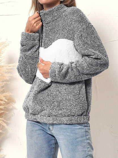 Fluffy Two Tone Quarter Zip - Get it from Bo