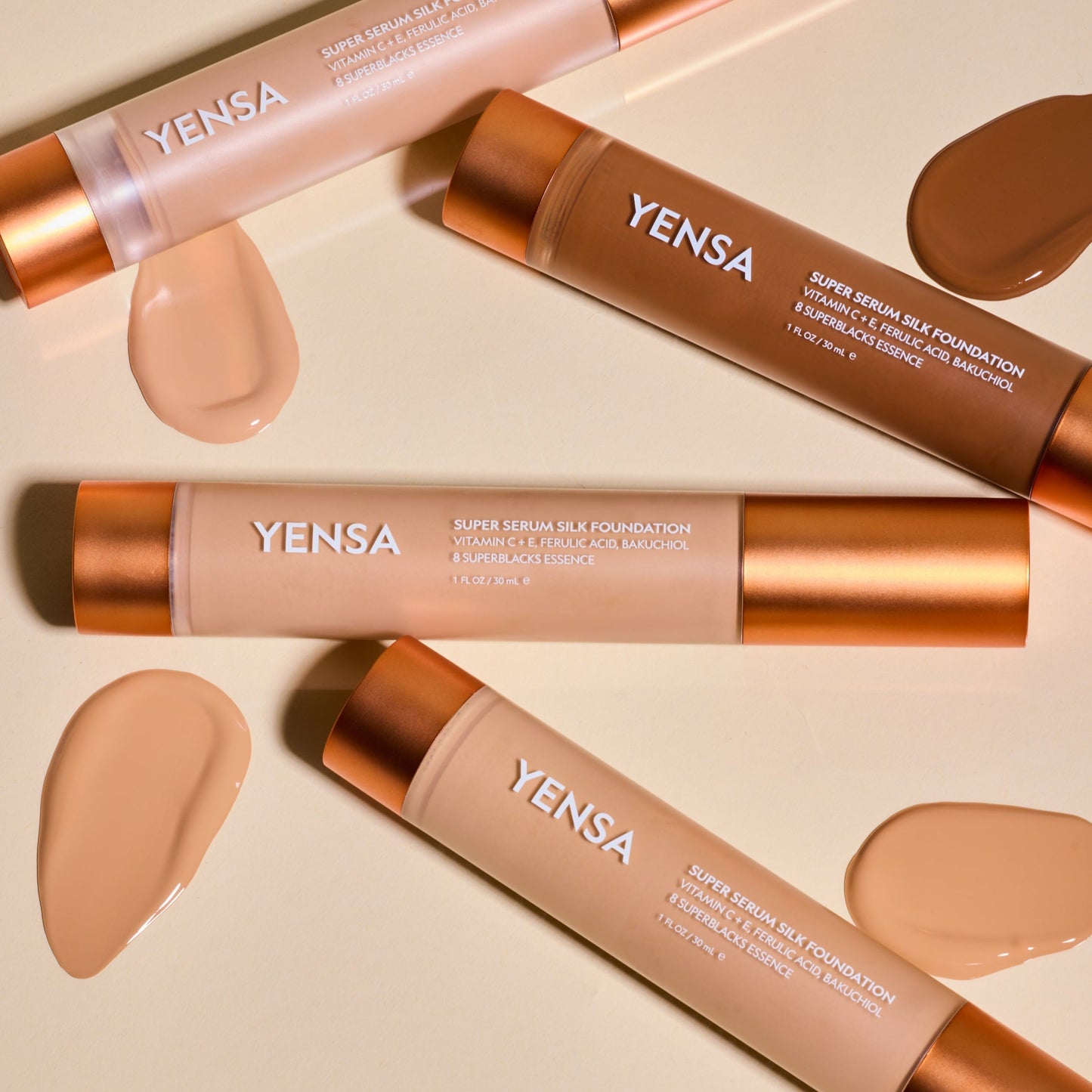 Super Serum Silk Natural Glow Hydrating Peptide Foundation for Radiant Skin YENSA