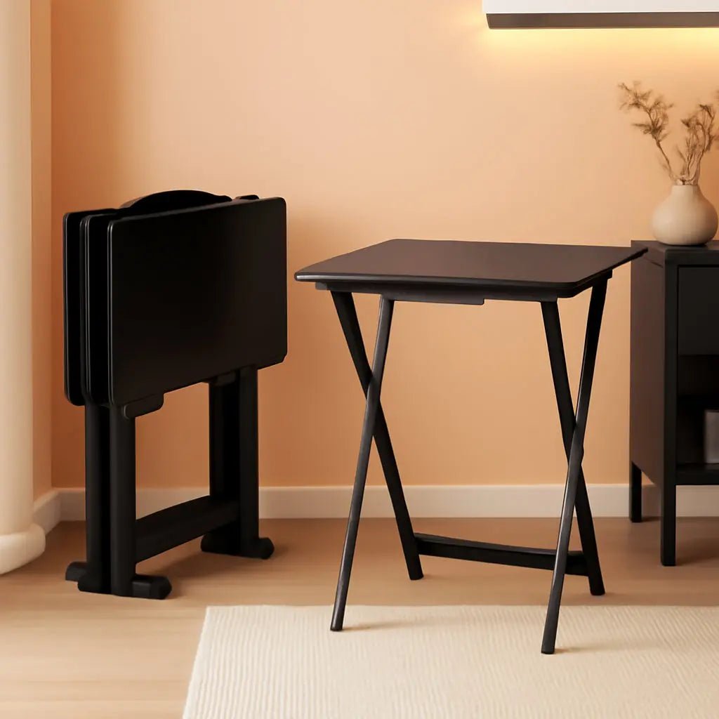 Foldable TV Dinner Tray Tables 4 Pack Black 15x19x26 - Get it from Bo