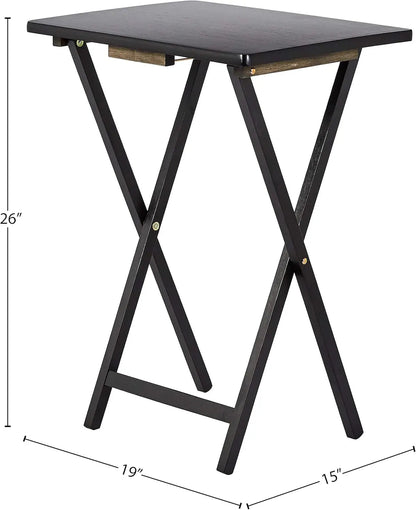 Foldable TV Dinner Tray Tables 4 Pack Black 15x19x26 - Get it from Bo