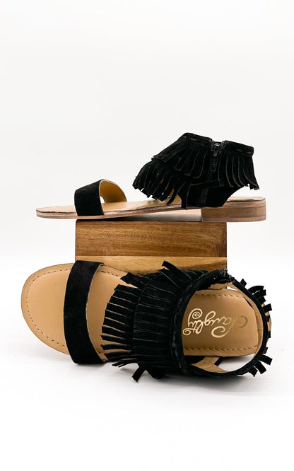 Fringe Star Sandal in Black Naughty Monkey