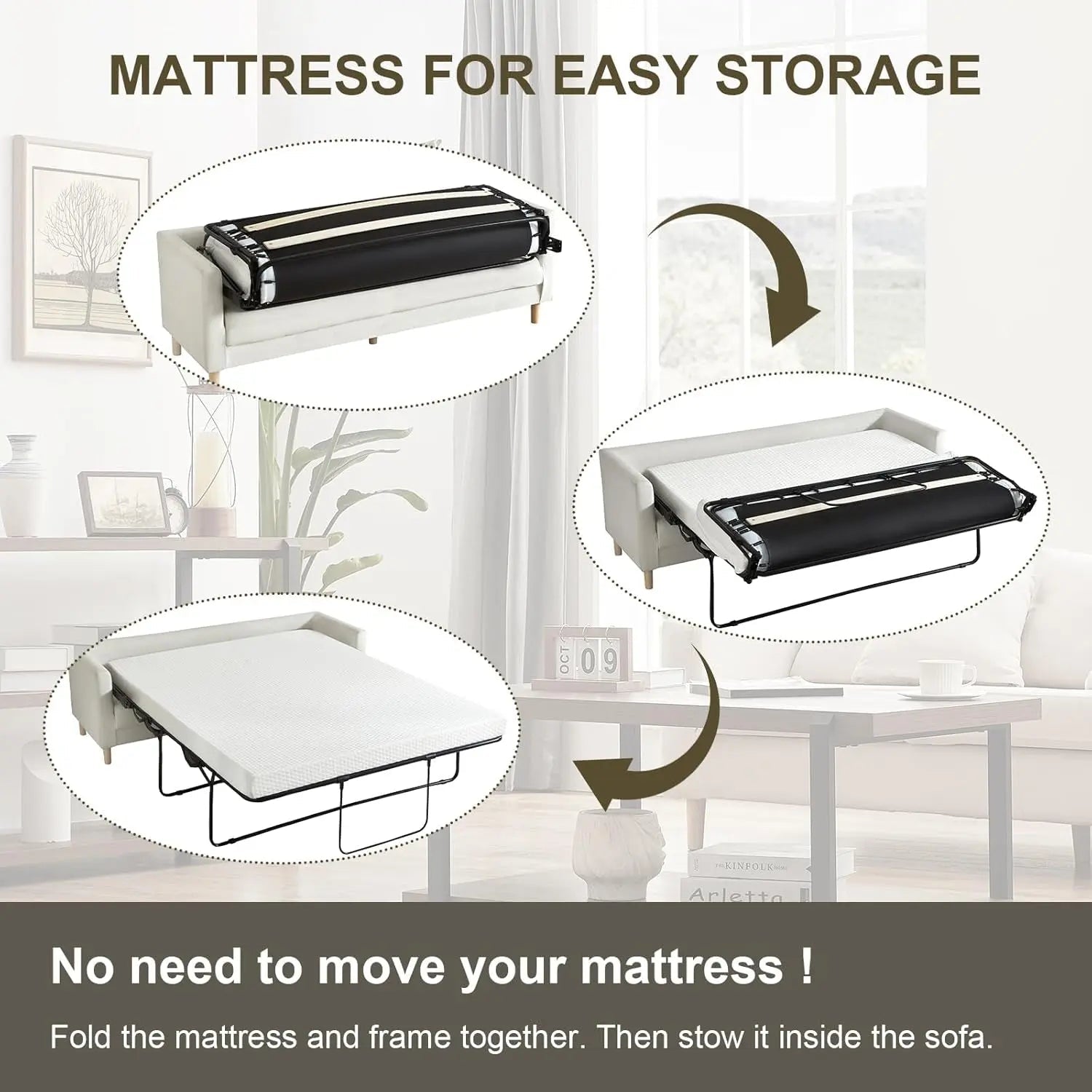 Full Size Sofa Mattress 52x72x4 Removable Washable - Get it from Bo