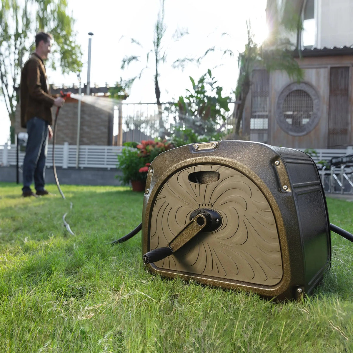 Garden Hose Reel Box-Heavy Duty - Get it from Bo