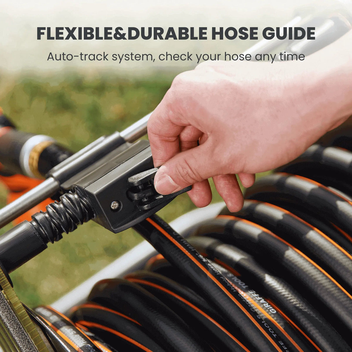 Garden Hose Reel Cart-2 Wheels-Stainless Steel-Heavy Duty - Get it from Bo