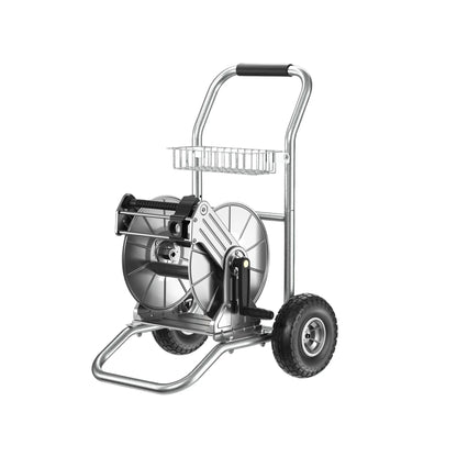 Garden Hose Reel Cart-2 Wheels-Stainless Steel-Heavy Duty - Get it from Bo