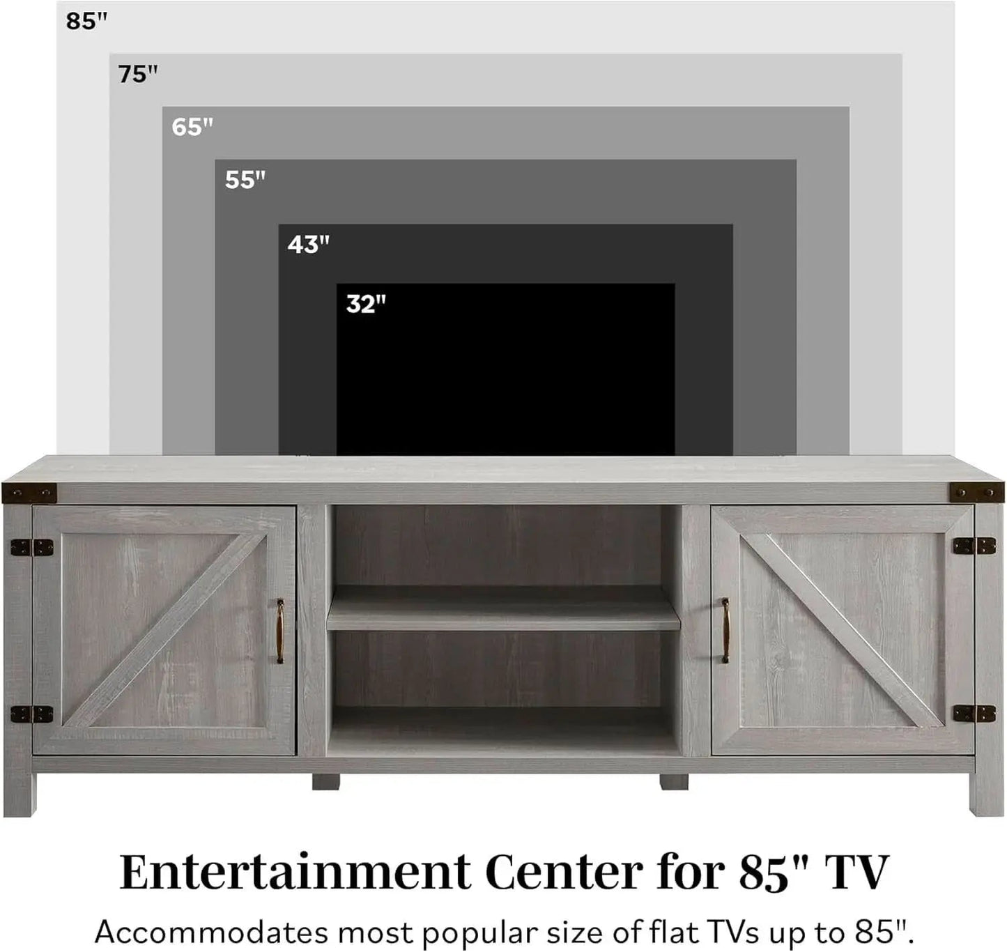 Georgetown Modern Farmhouse 70 Inch TV Stand Stone Grey - Get it from Bo