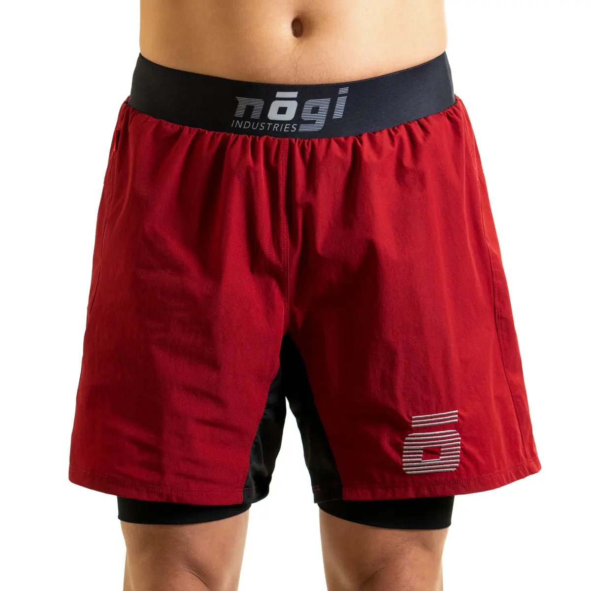 Ghost 7" Inseam Premium Lined Grappling Shorts - Merlot Red - Get it from Bo