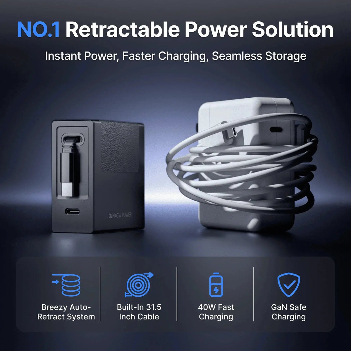 Gitryin Retractable 40W Charger for 3C Devices - Get it from Bo