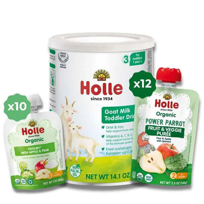 Goat & Greens Variety Bundle: Goat Milk, Power Parrot, Apple & Pear Yogurt - Get it from Bo