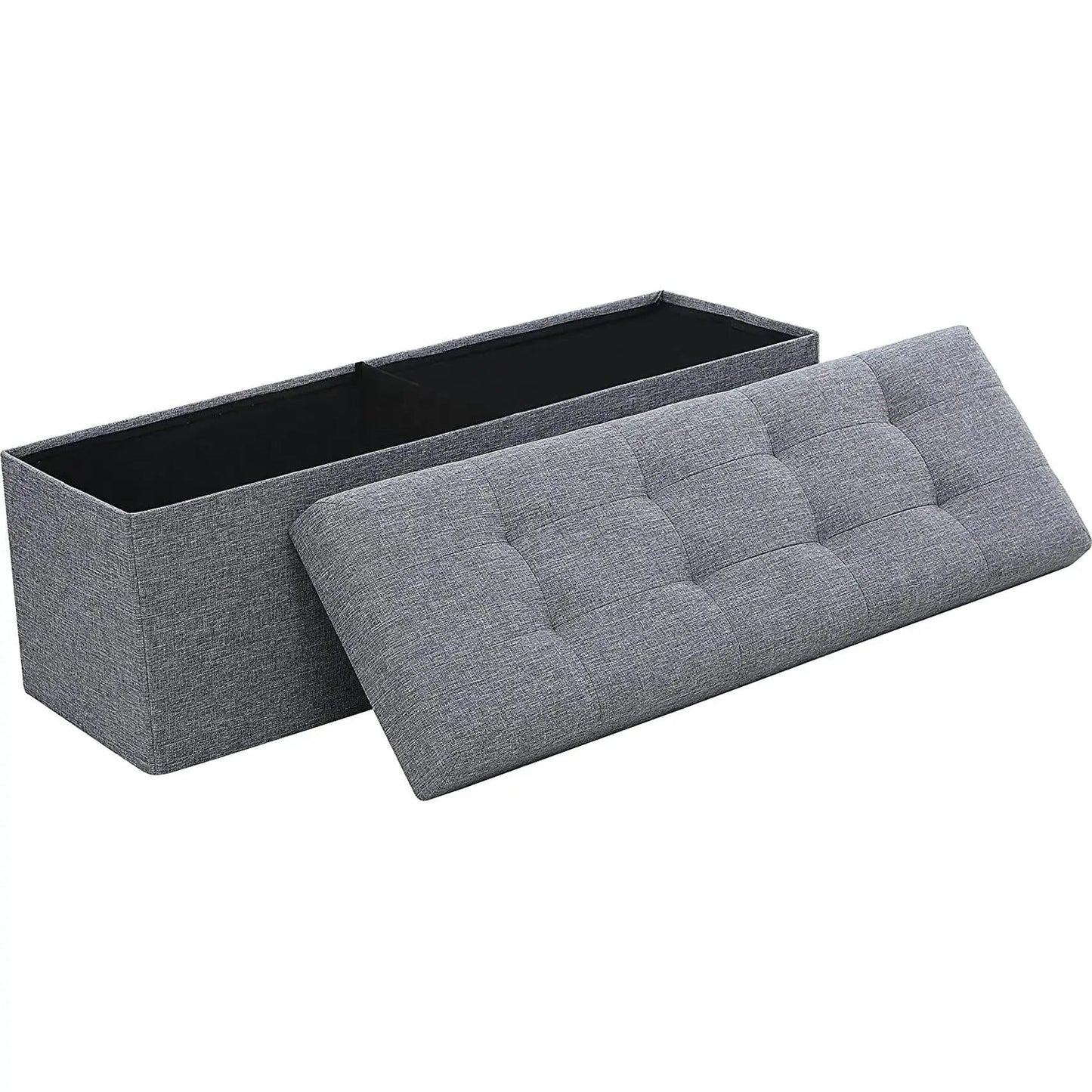 Gray 45 Inch Storage Ottoman Bench Durable Upholstery - Get it from Bo