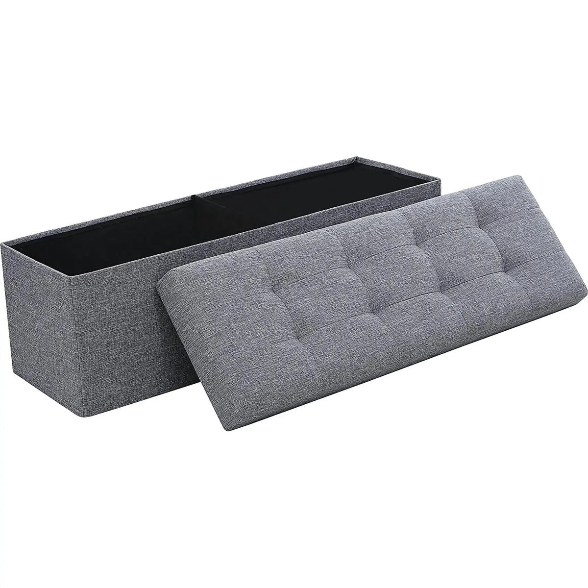 Gray 45 Inch Storage Ottoman Bench Durable Upholstery - Get it from Bo
