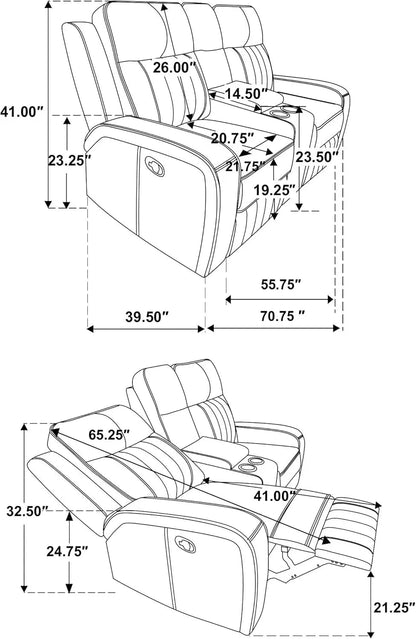 Gray Faux Leather Reclining Loveseat With Manual Recline - Get it from Bo
