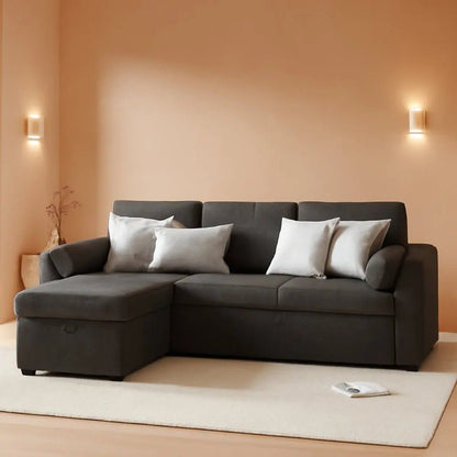 Gray Sectional Sleeper Sofa With Storage Chaise Bed - Get it from Bo