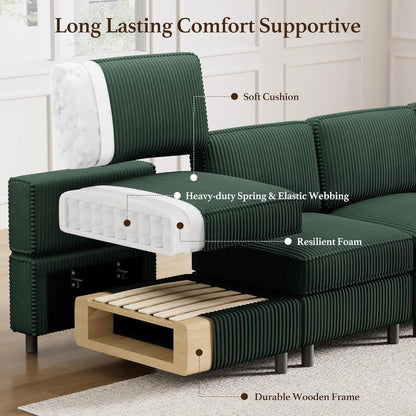 Green Modular Sectional Sofa Featuring Deep Storage - Get it from Bo