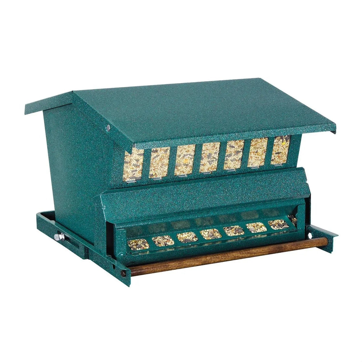 Green Steel Squirrel Proof Wild Bird Feeder with Hanger - Get it from Bo