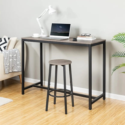Greige Bar Stools Set Of 2 11.8 Inch Square Seats With Footrest - Get it from Bo