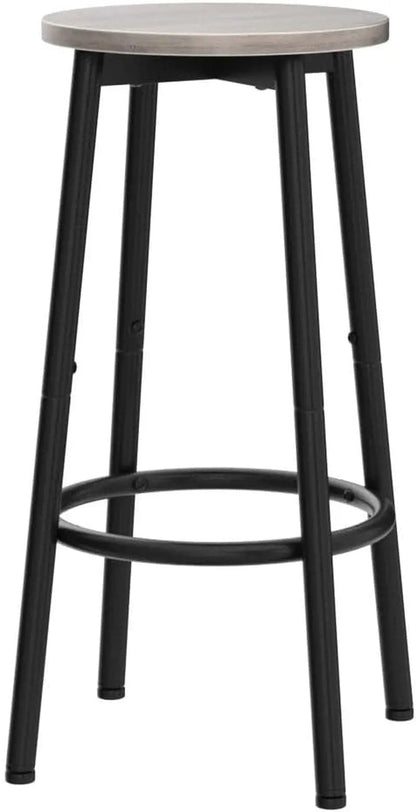 Greige Bar Stools Set Of 2 11.8 Inch Square Seats With Footrest - Get it from Bo