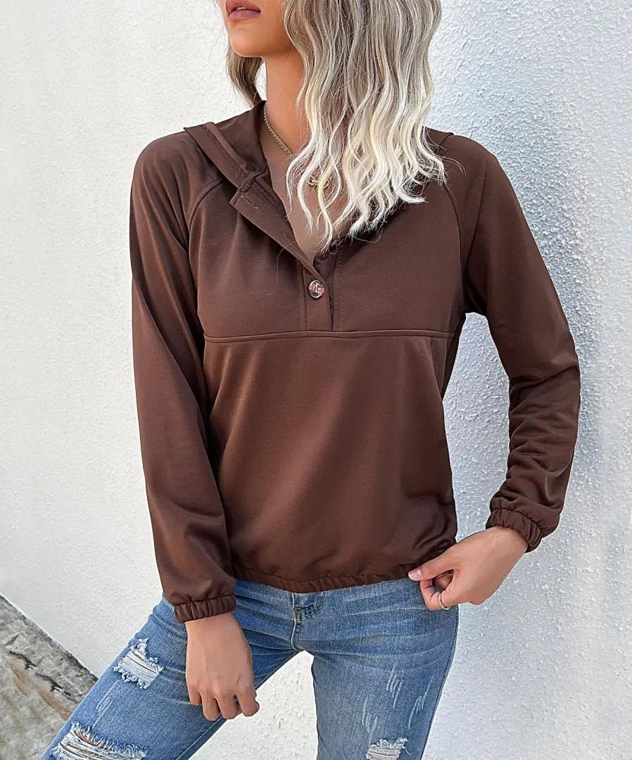 Half Button Hooded Sweatshirt - Get it from Bo