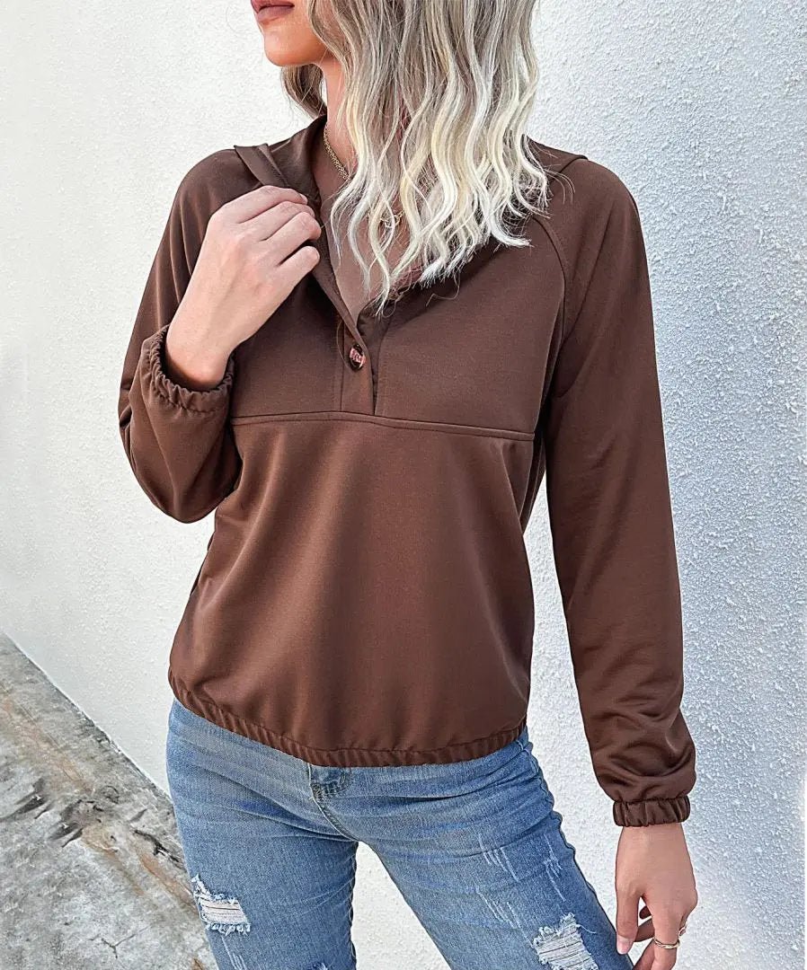 Half Button Hooded Sweatshirt - Get it from Bo