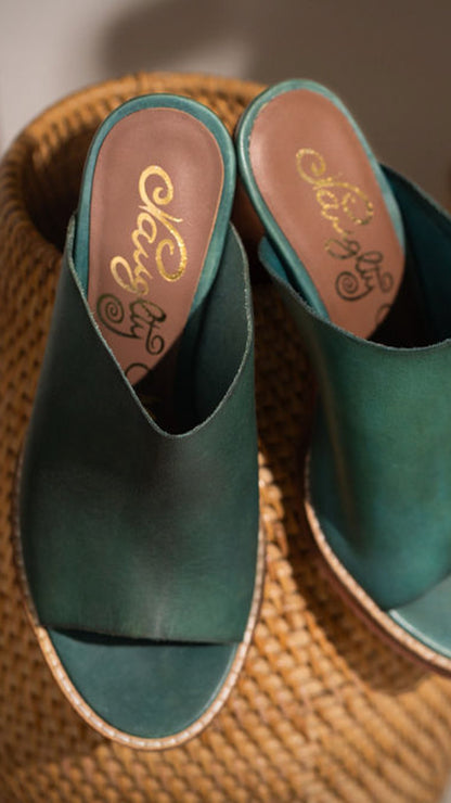 Hallie Heeled Sandal in Teal Naughty Monkey
