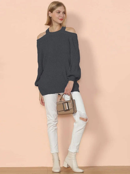 Halter Neck Knitted Semi Backless Pullover - Get it from Bo