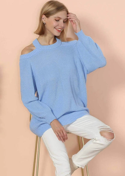 Halter Neck Knitted Semi Backless Pullover - Get it from Bo