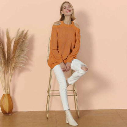 Halter Neck Knitted Semi Backless Pullover - Get it from Bo