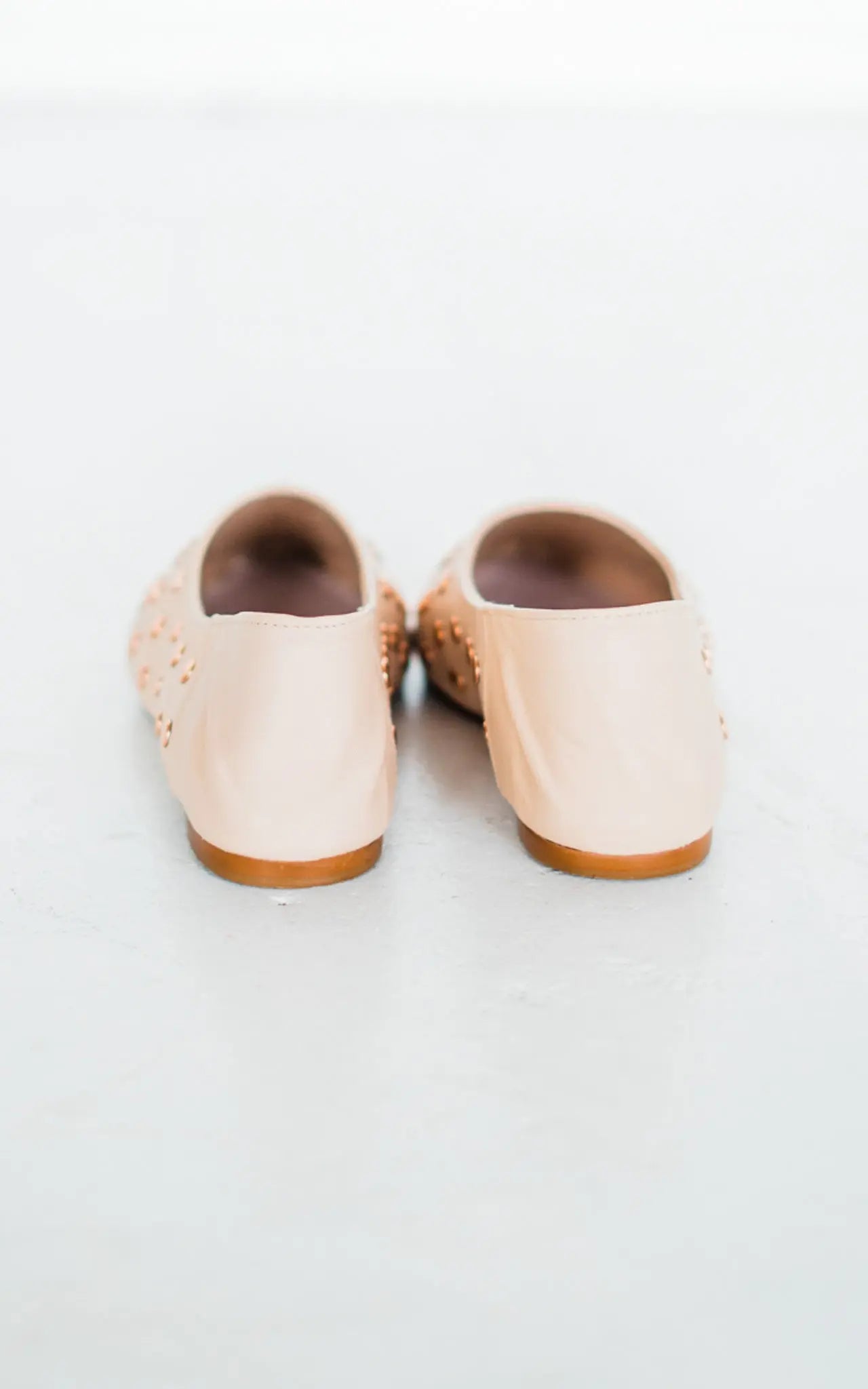 Harriette Leather Flats in Blush Naughty Monkey