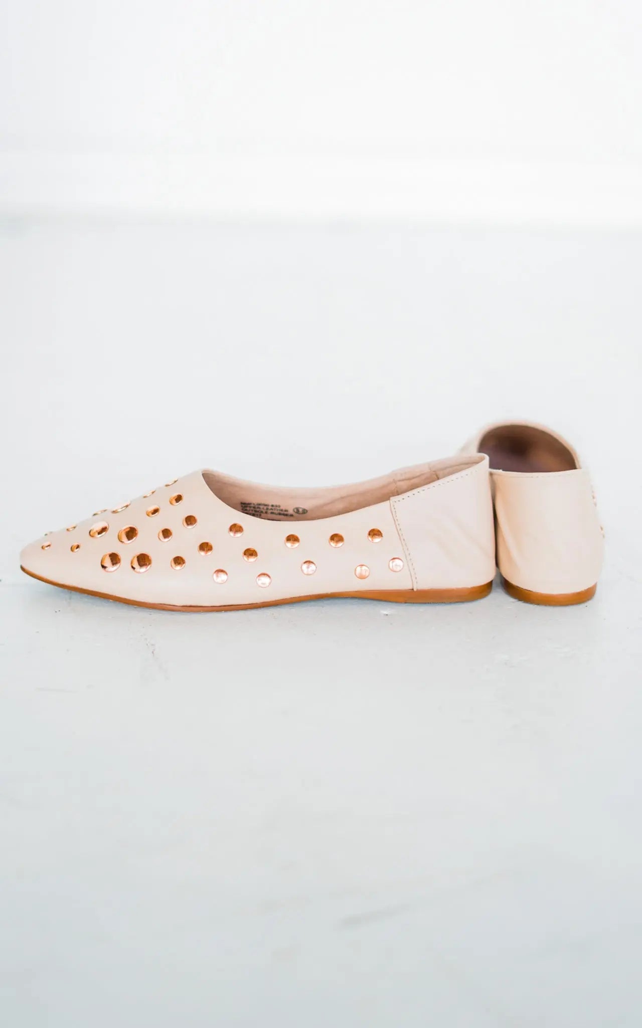 Harriette Leather Flats in Blush Naughty Monkey