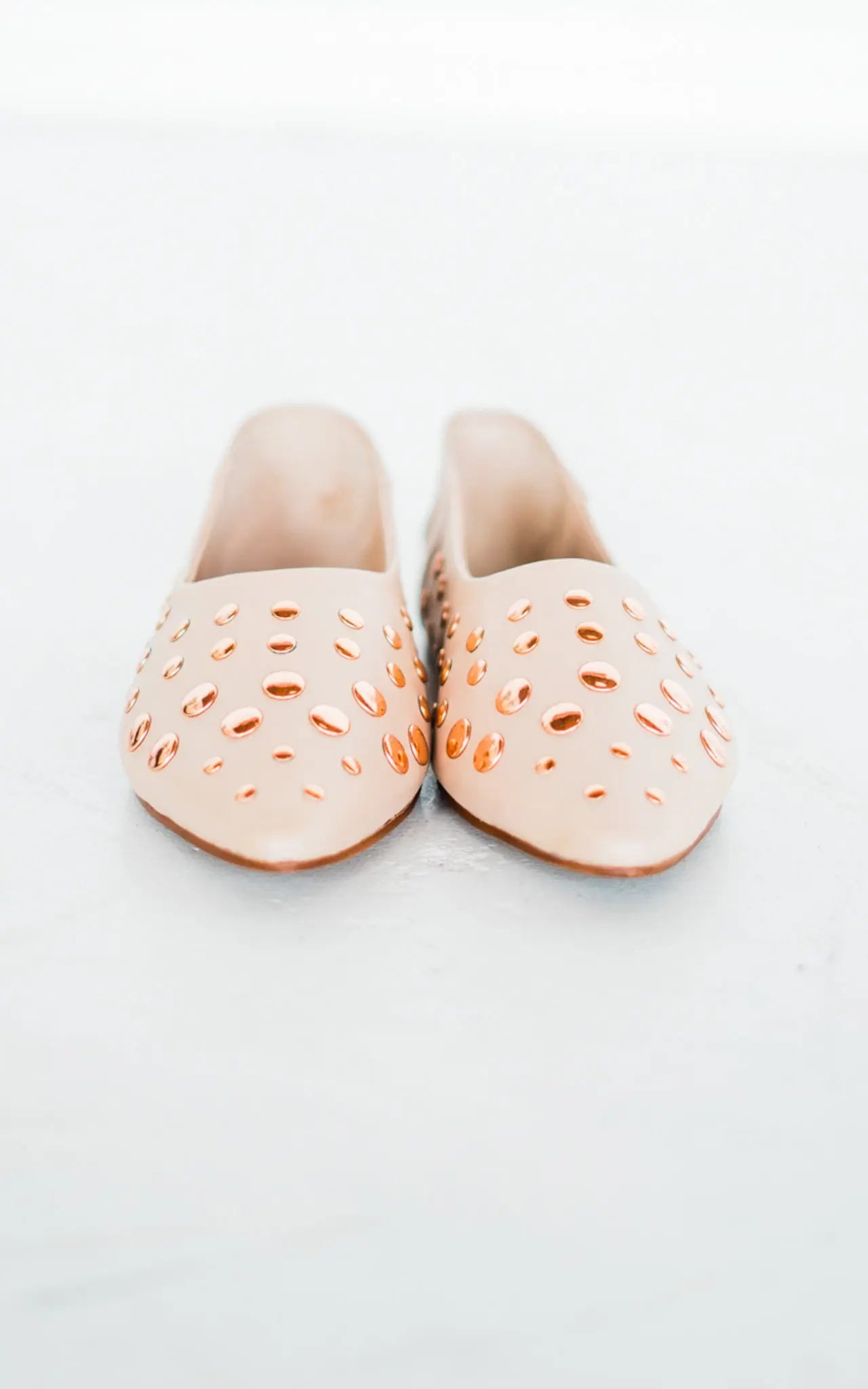 Harriette Leather Flats in Blush Naughty Monkey