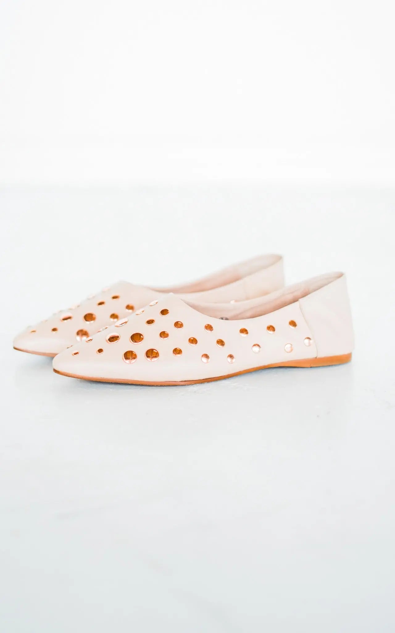 Harriette Leather Flats in Blush Naughty Monkey