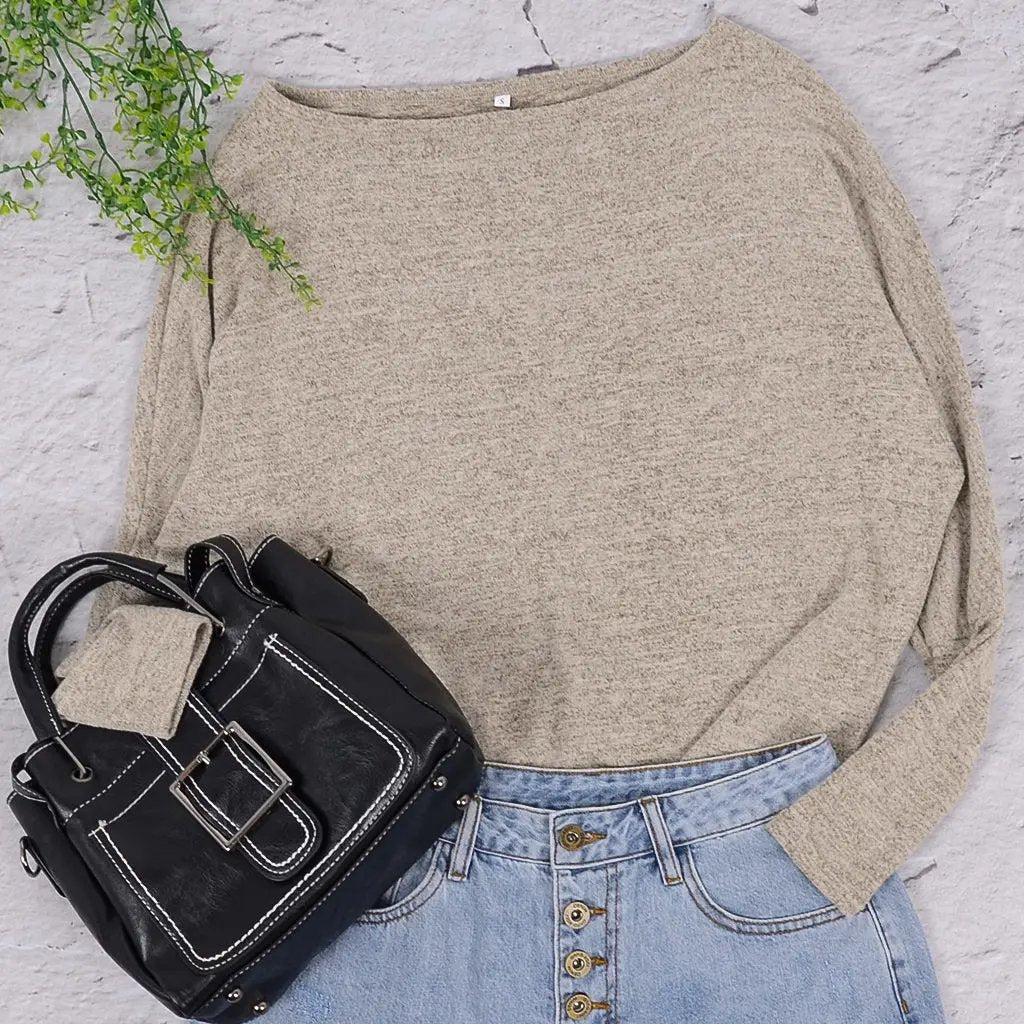 Heather Knit Boatneck Pullover - Get it from Bo