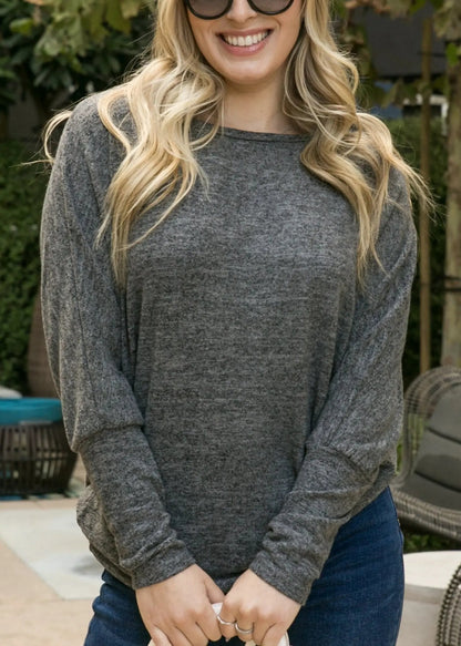 Heather Knit Boatneck Pullover - Get it from Bo