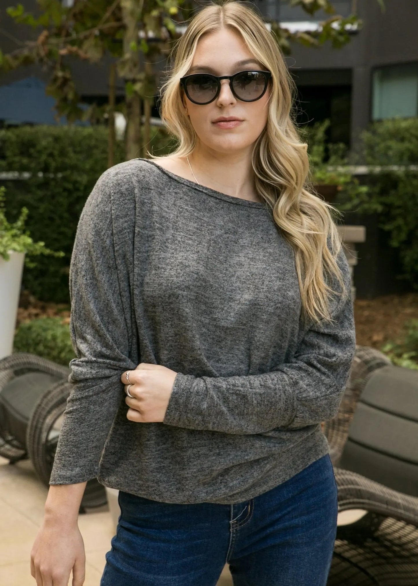 Heather Knit Boatneck Pullover - Get it from Bo