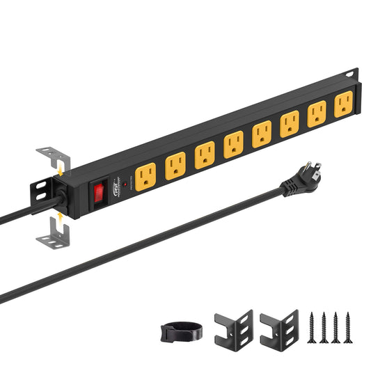 CRST Mountable Long Power Strip, 8 Outlets or 12 outlets 2100 Joules Surge Protector, Slim Metal Power Bar with 6FT Extension Cord, ETL Listed. - Get it from Bo