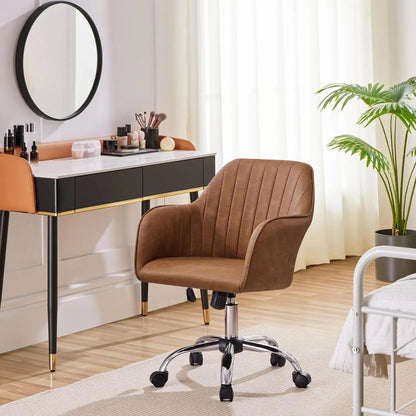Height Adjustable Brown Ergonomic Office Desk Chair - Get it from Bo