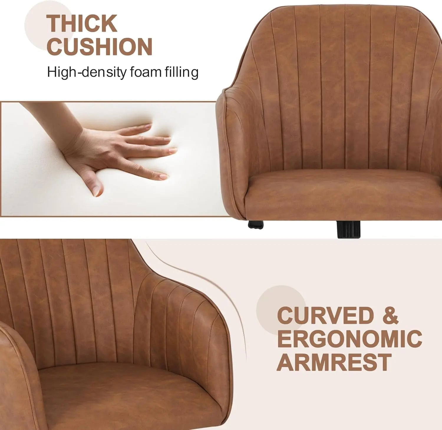Height Adjustable Brown Ergonomic Office Desk Chair - Get it from Bo
