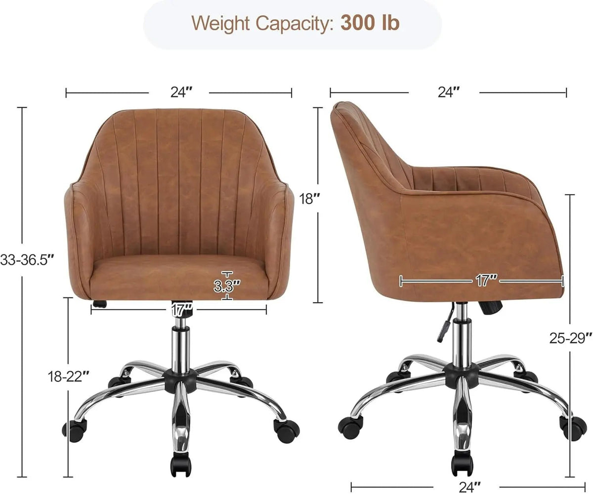 Height Adjustable Brown Ergonomic Office Desk Chair - Get it from Bo